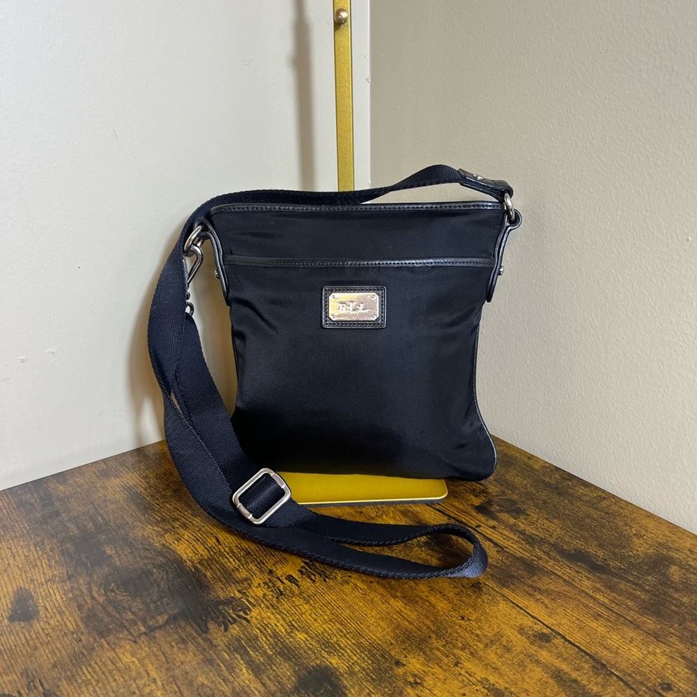 Polo by Ralph Lauren Black Nylon Crossbody Messenger Bag